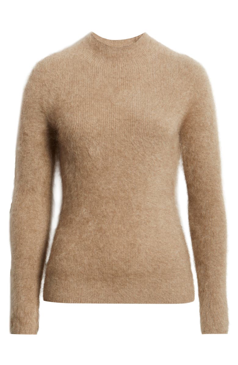 Elie Tahari The Miley Rib Brushed Cashmere Sweater, Alternate, color, Taupe Heather
