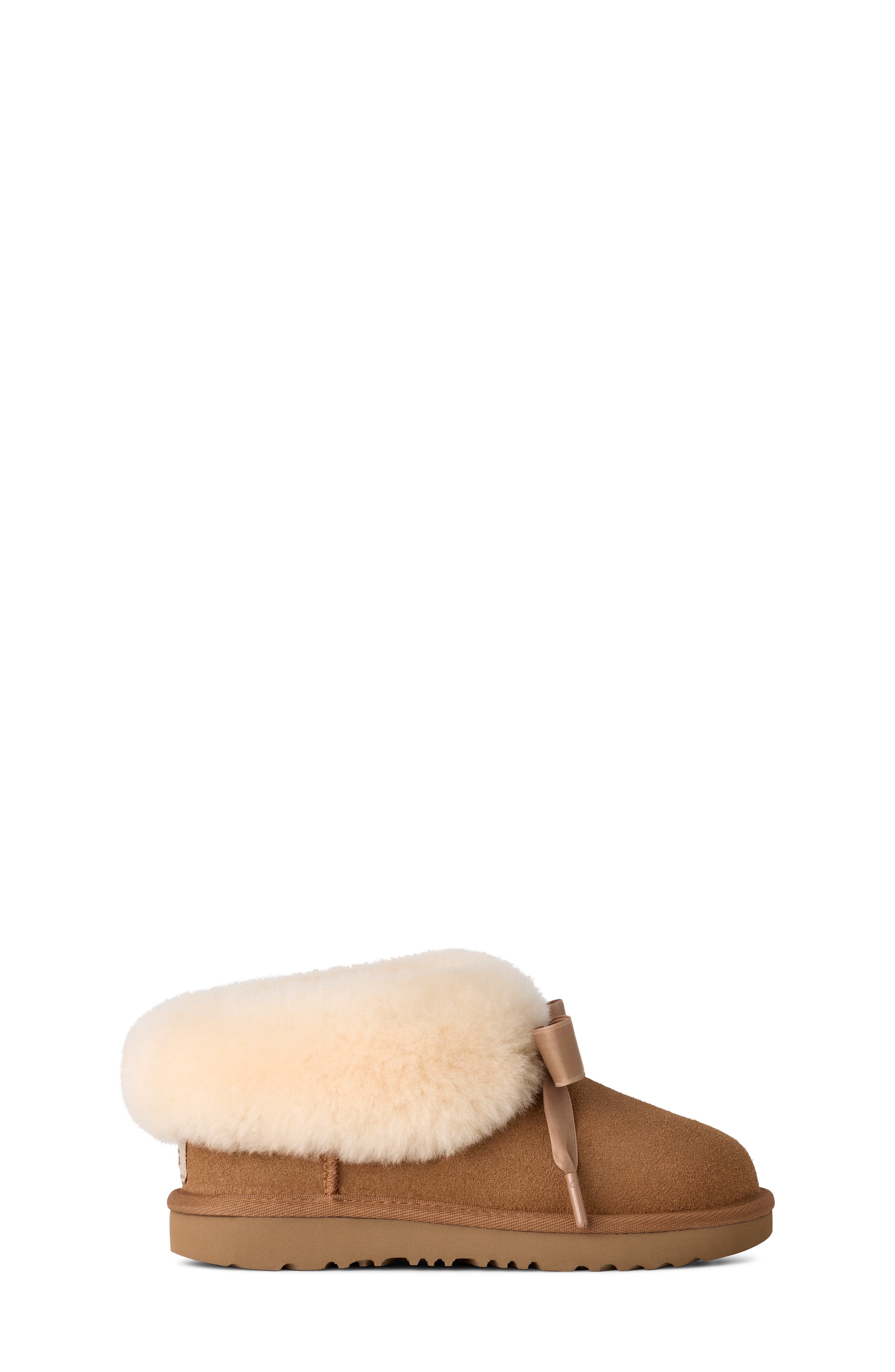 UGG<sup>®</sup> Kids' Bailey Genuine Shearling Collar Slipper, Alternate, color, Chestnut