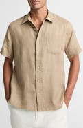 Vince Classic Fit Short Sleeve Linen Shirt