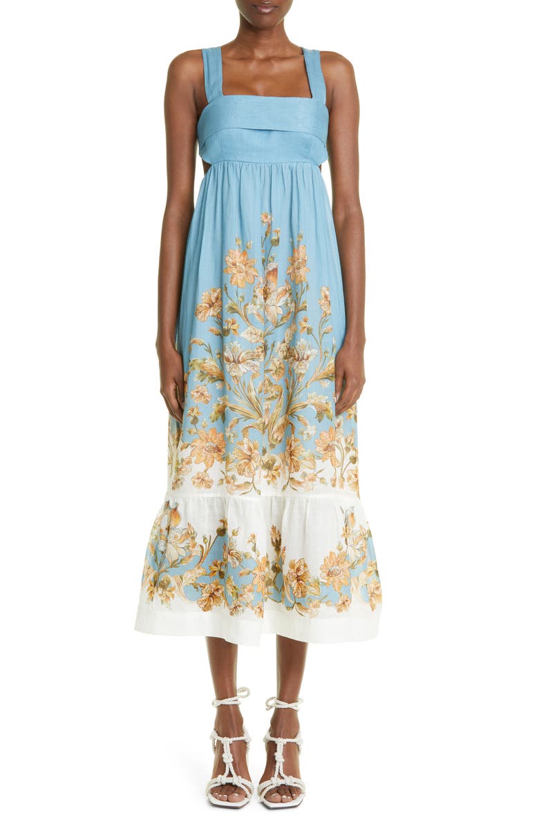 Zimmermann Floral Tiered Chintz Sundress, Main, color, 
