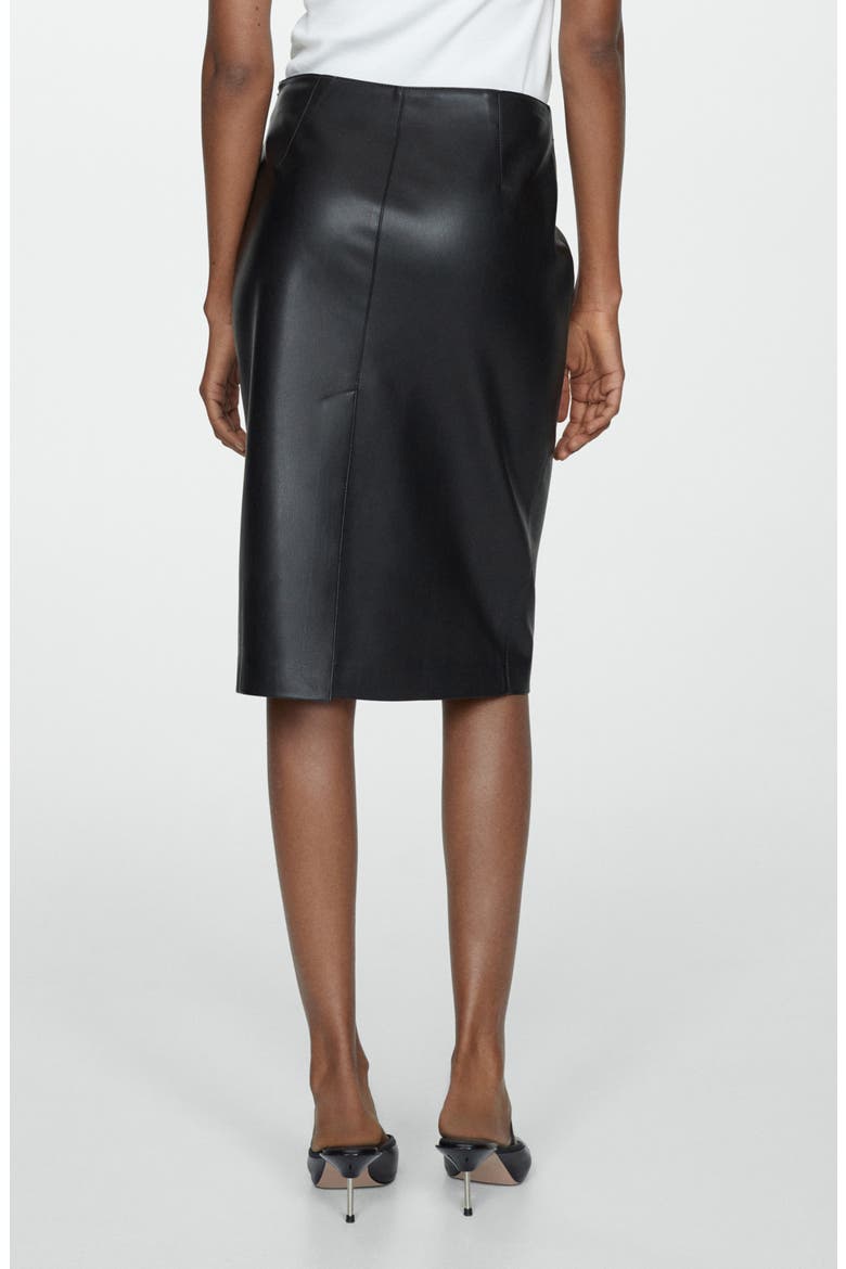 Faux Leather Pencil Skirt, Alternate, color, BLACK
