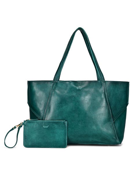 Wishbone Oversized Leather Carryall Tote