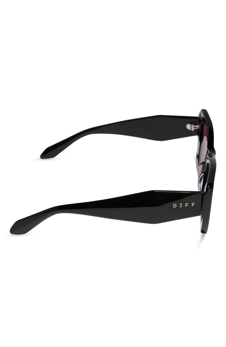 DIFF Aura 51mm Polarized Cat Eye Sunglasses, Alternate, color, Aubergine With Silver Flash