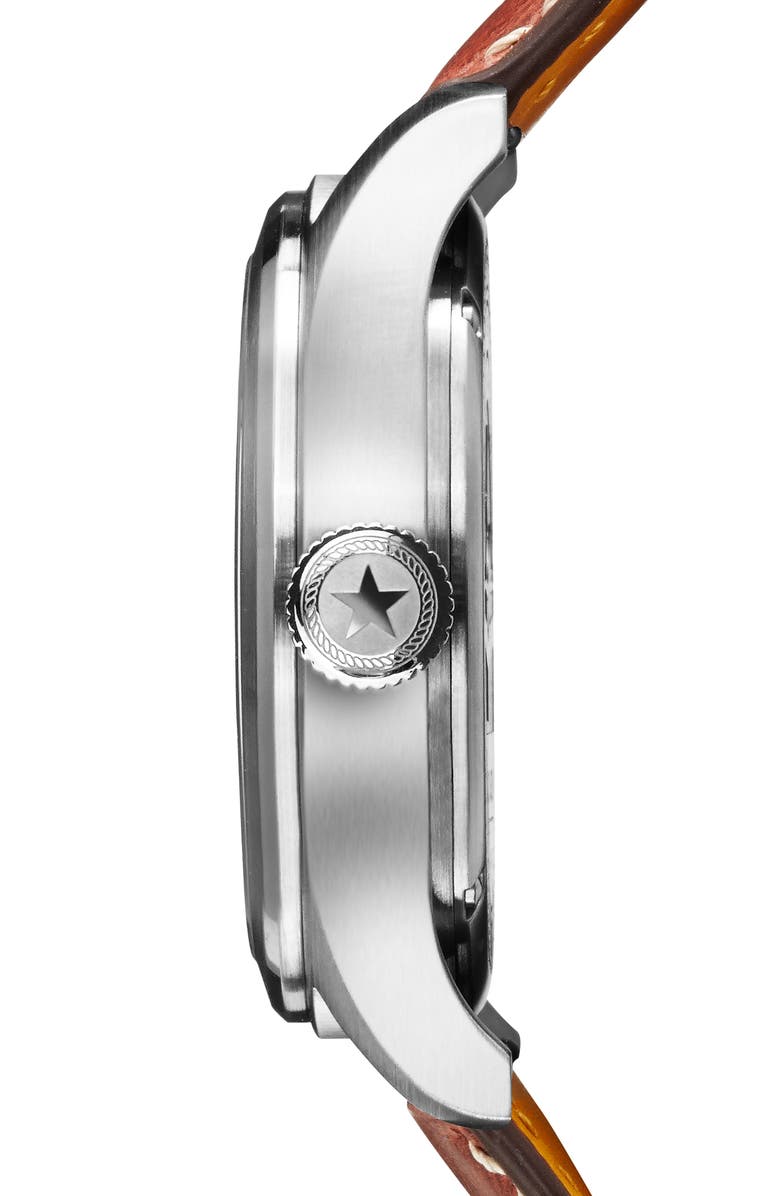 Jack Mason Aviation Leather Strap Watch, 42mm, Alternate, color,