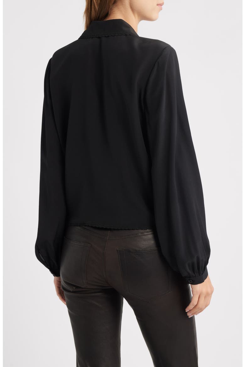 Prim Silk Button-Up Shirt, Alternate, color, BLACK