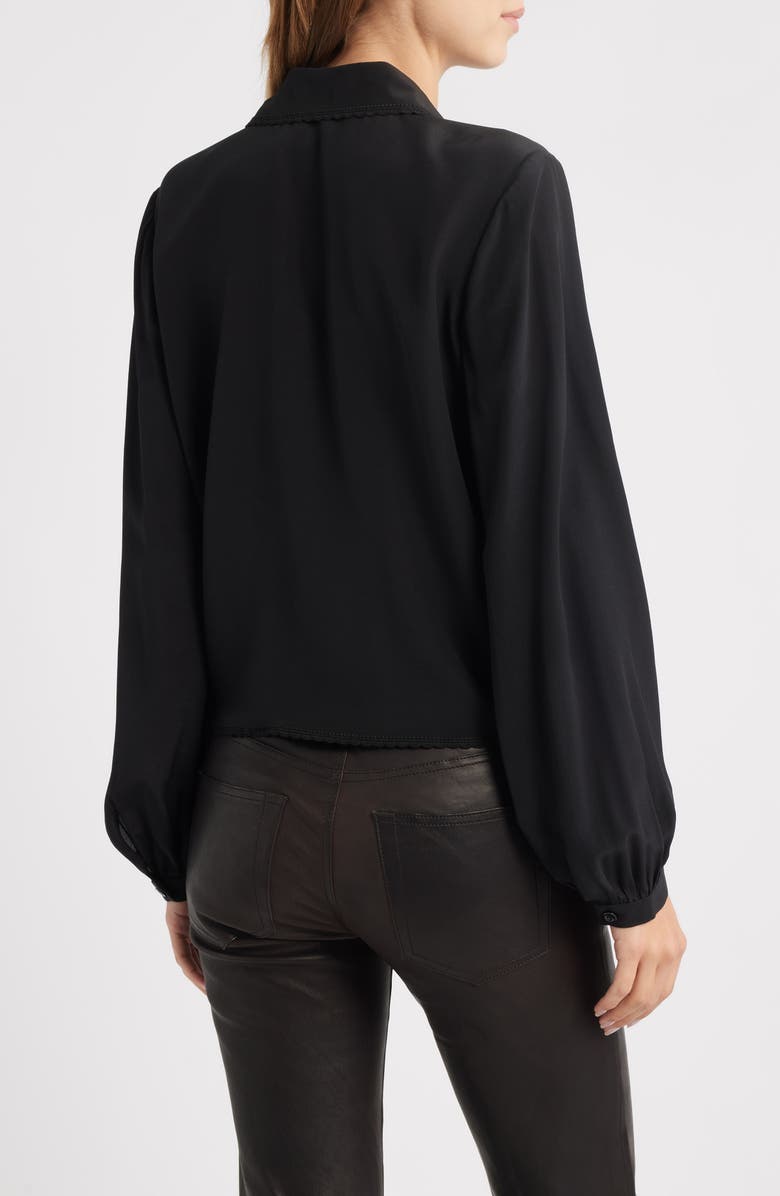 FRAME Prim Silk Button-Up Shirt, Alternate, color, Black