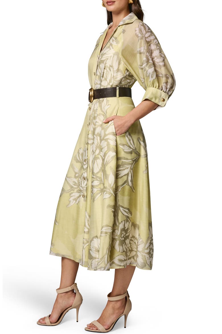 Floral Print Belted Shirtdress, Alternate, color, SUMMER CITRON MULTI