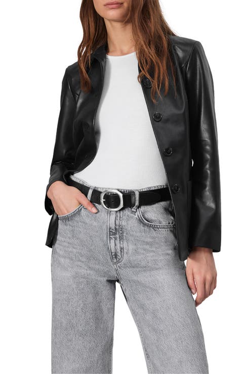 Drew Faux Leather Blazer