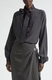 TOM FORD Dot Silk Crepe Tunic Top