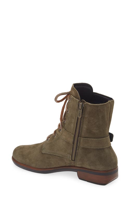 Naot Alize Zip Combat Boot In Oily Olive Suede