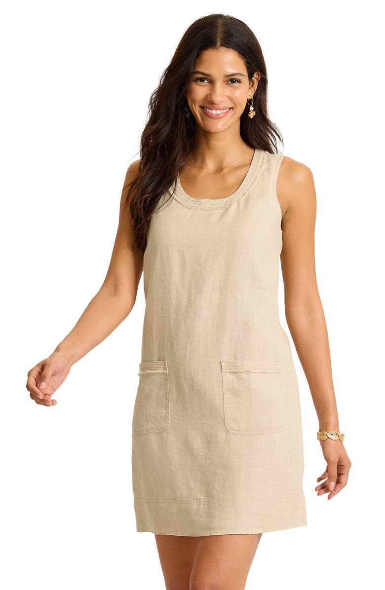 Tommy Bahama Two Palms Patch Pocket Linen Shift, Alternate, color, Natural