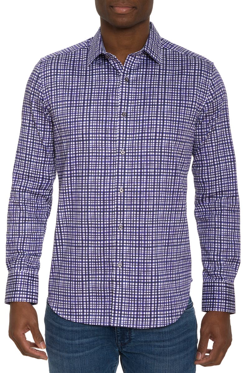Robert Graham Topkipi Check Stretch Cotton Button-Up Shirt, Main, color, 