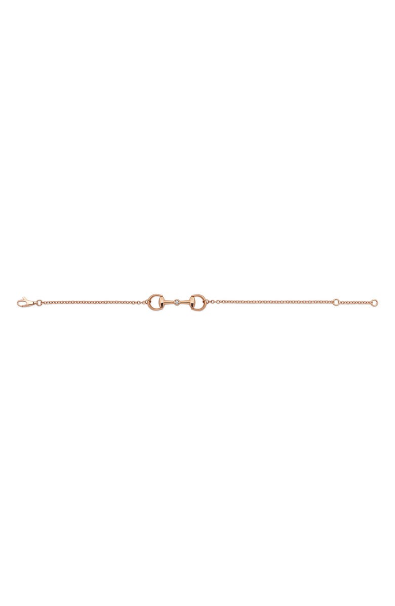 Gucci Horsebit Diamond Bracelet, Alternate, color, Pink Gold