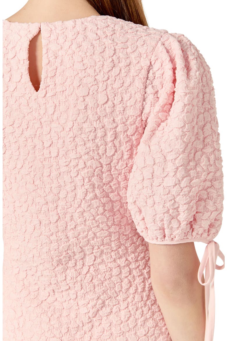 Textured Puff Sleeve Midi Dress, Alternate, color, PINK