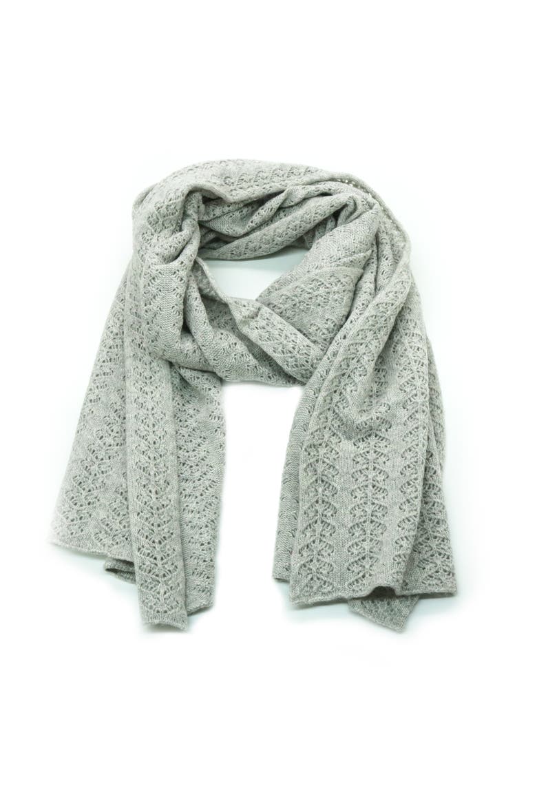 Cashmere openwork wrap, Main, color, LIGHT GREY