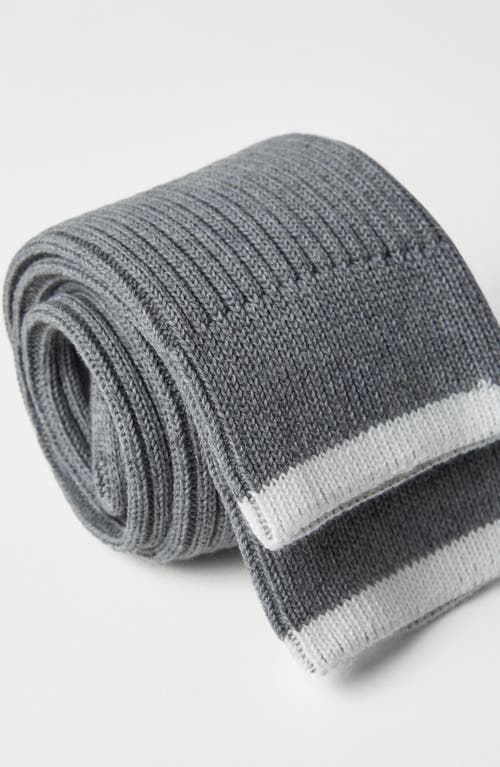 Brunello Cucinelli Cotton Ribbed Mid-calf Socks In Gray