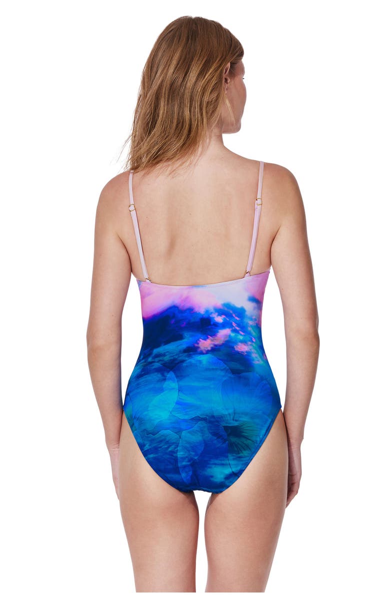 Gottex The Sea Underwire Square Neck One Piece, Alternate, color, Multi