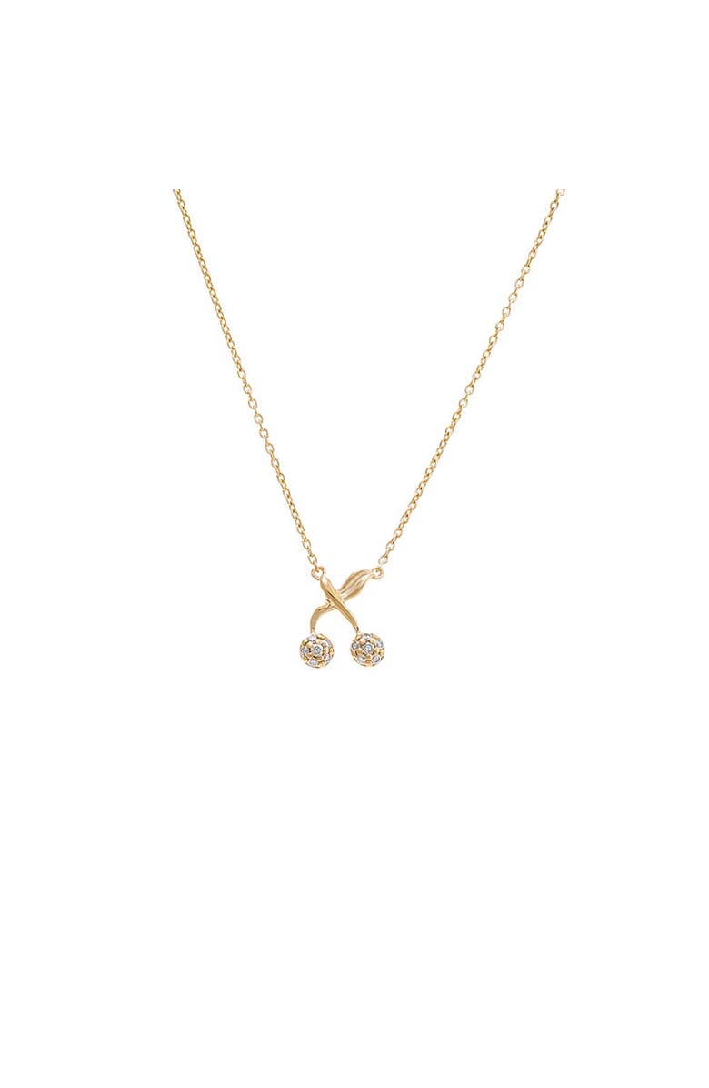 BY ADINA EDEN Diamond Pave Cherry Pendant Necklace 14K, Main, color,