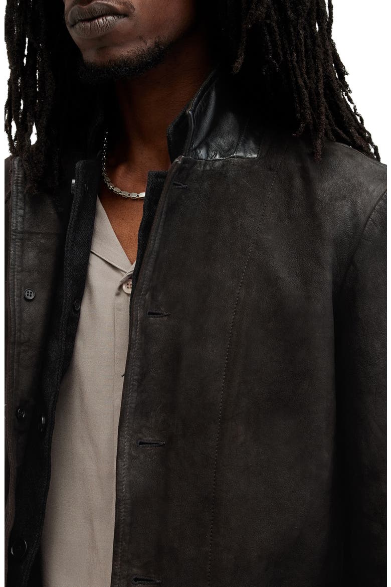 Survey Layered Leather Jacket, Alternate, color, ANTHRACITE GREY