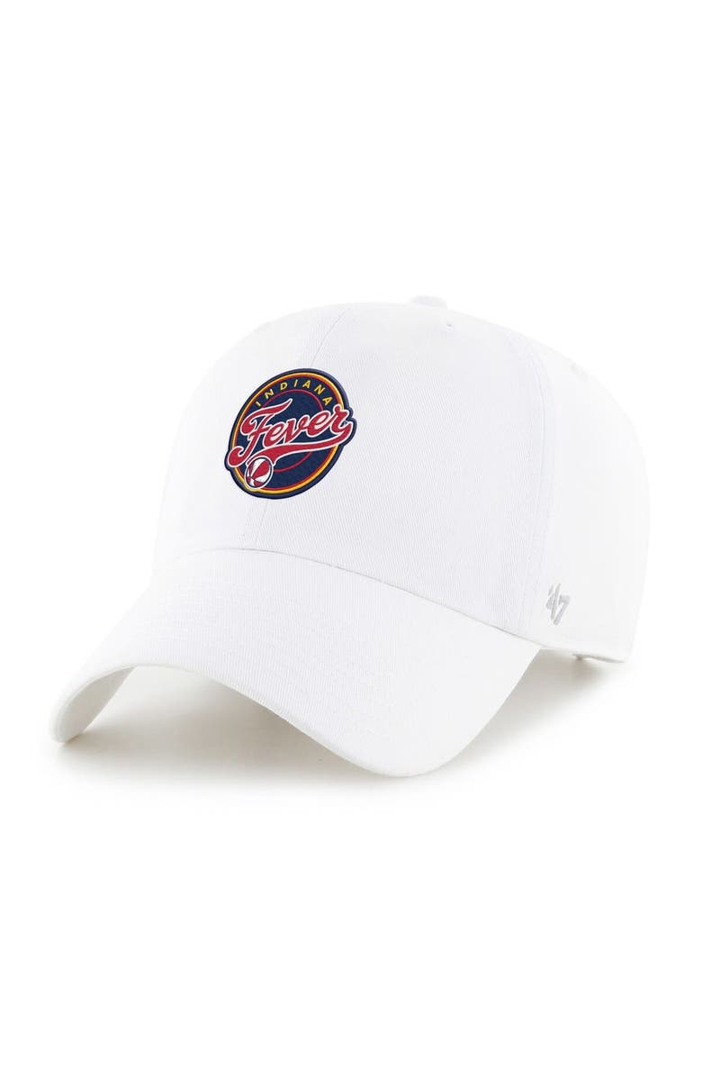 '47 Men's '47 White Indiana Fever Core Logo Clean Up Adjustable Hat, Main, color, White