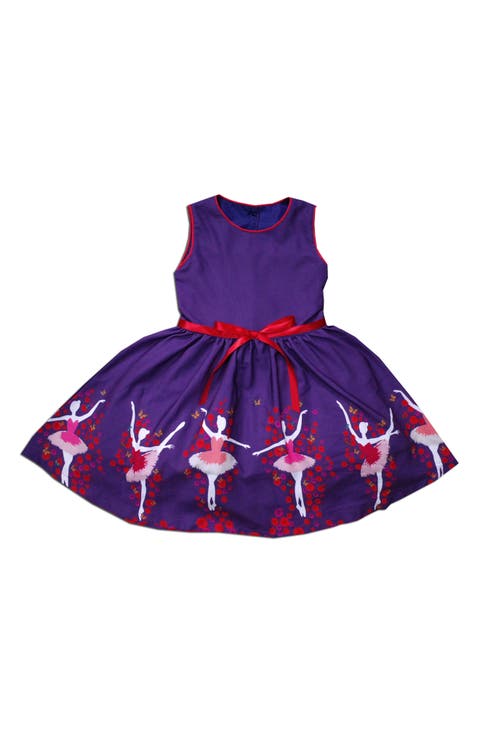 Kids' Ballerina Border Print Party Dress (Toddler, Little Kid & Big Kid)