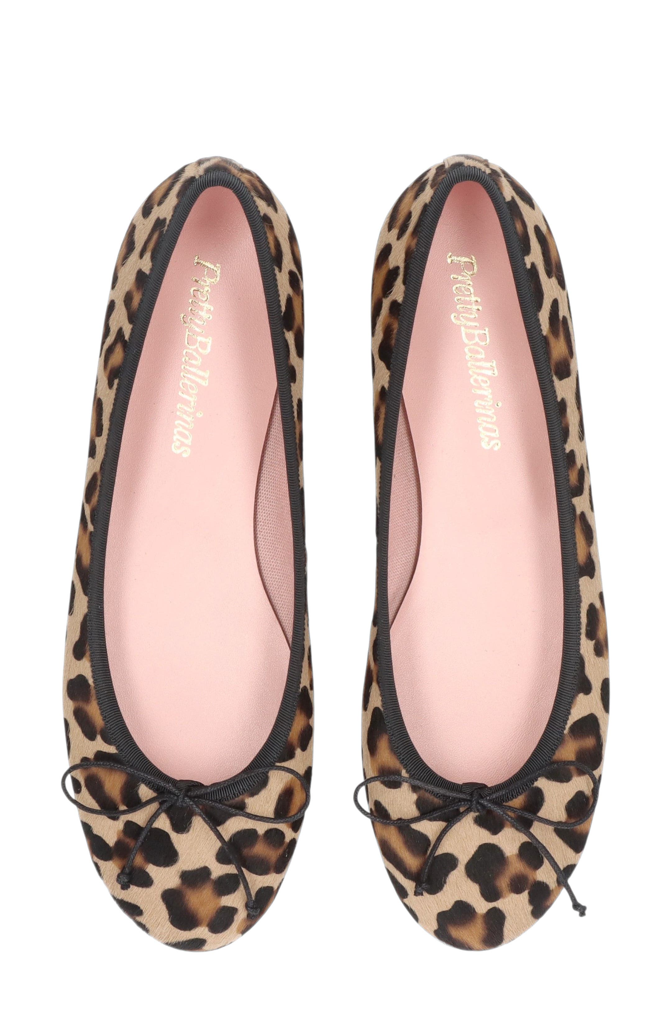 Pretty Ballerinas Round Toe Leopard Ballet Flat, Alternate, color, Black