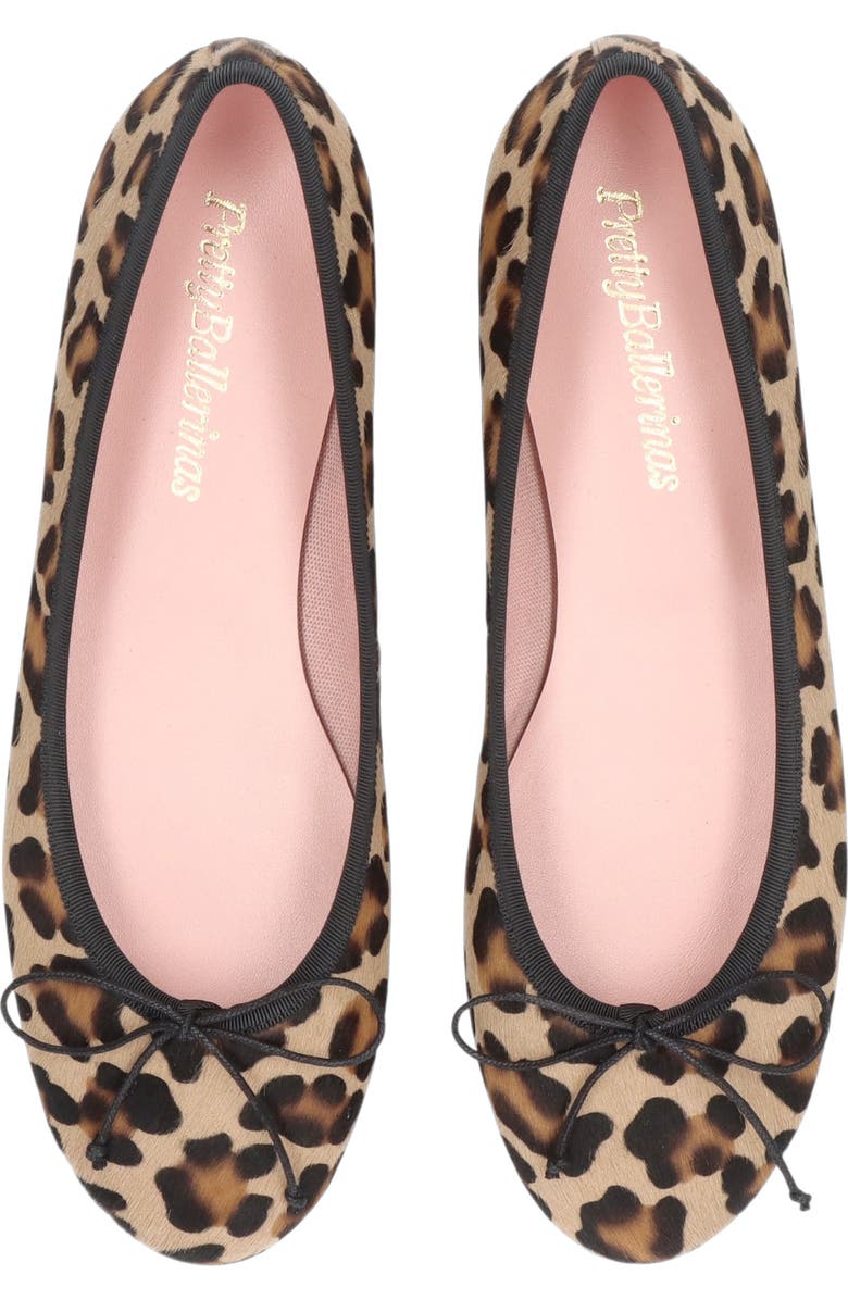Pretty Ballerinas Round Toe Leopard Ballet Flat, Alternate, color, Black