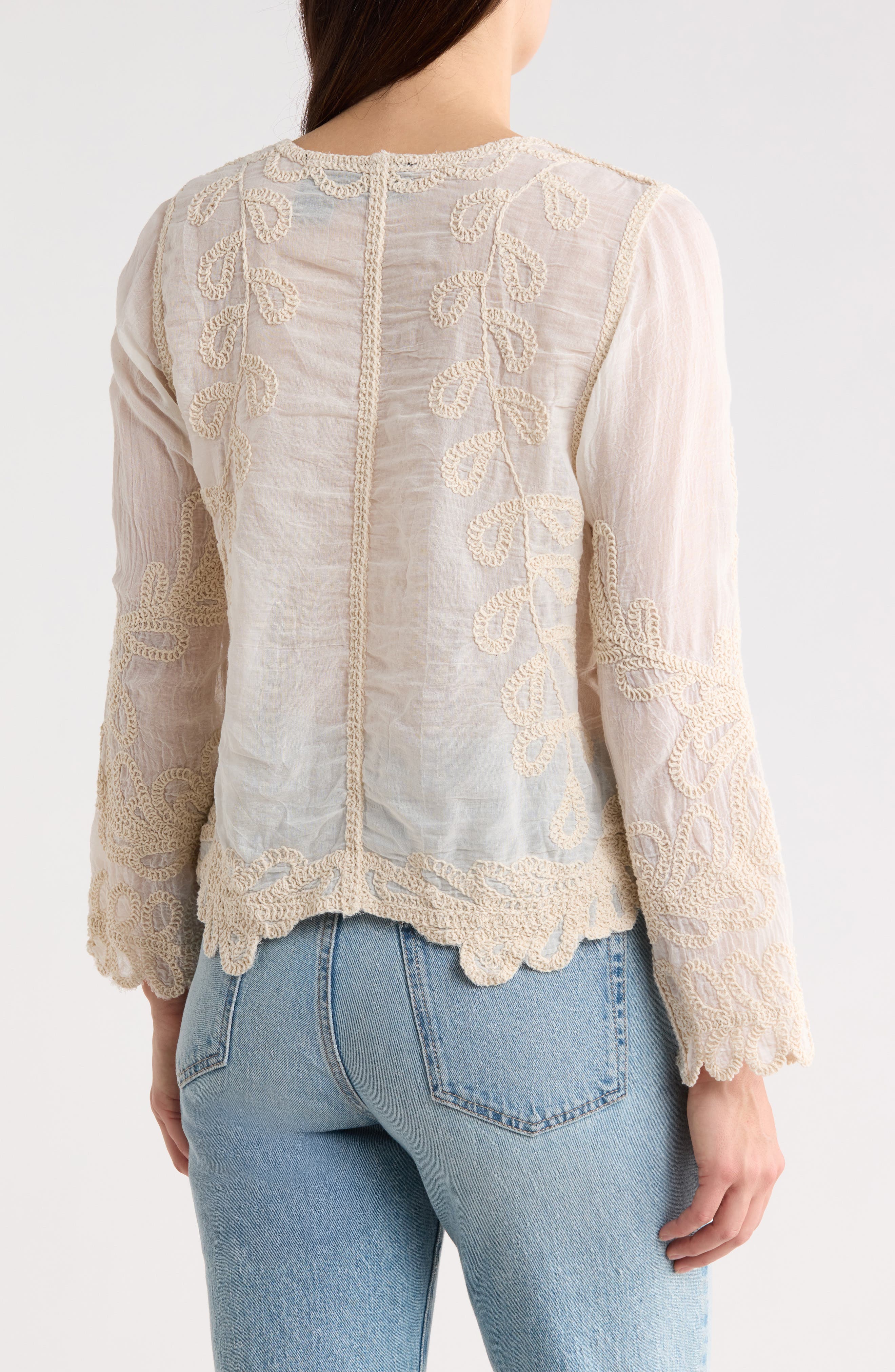 Eyelet Embroidery Woven Shirt - image 2