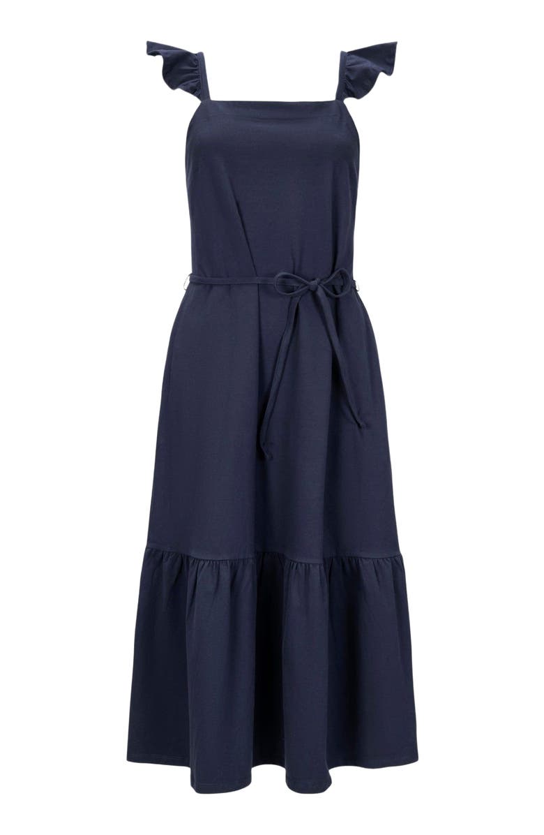 Hope & Henry Women's Organic Knit Flounce Dress, Alternate, color, Navy Flutter Sleeve