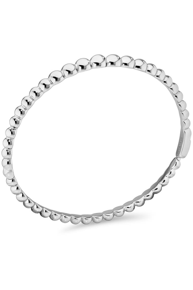 Beaded Ball Bangle Bracelet in Rhodium Plated Sterling Silver, Alternate, color, Silver