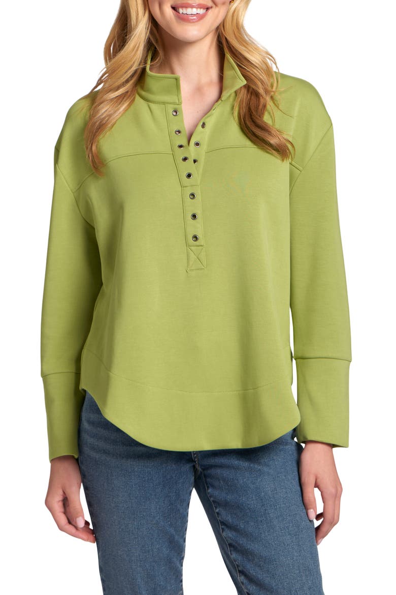 Grommet Henley Long Sleeve Top, Main, color, CITRON