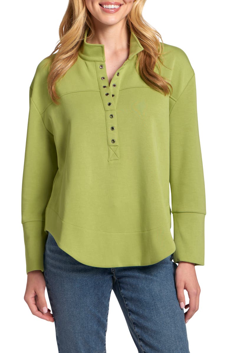 APNY Grommet Henley Long Sleeve Top, Main, color, Citron