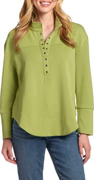 APNY Grommet Henley Long Sleeve Top