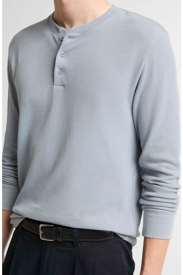 Jacquard Long Sleeve Henley, Alternate, color, STEEL BLUE