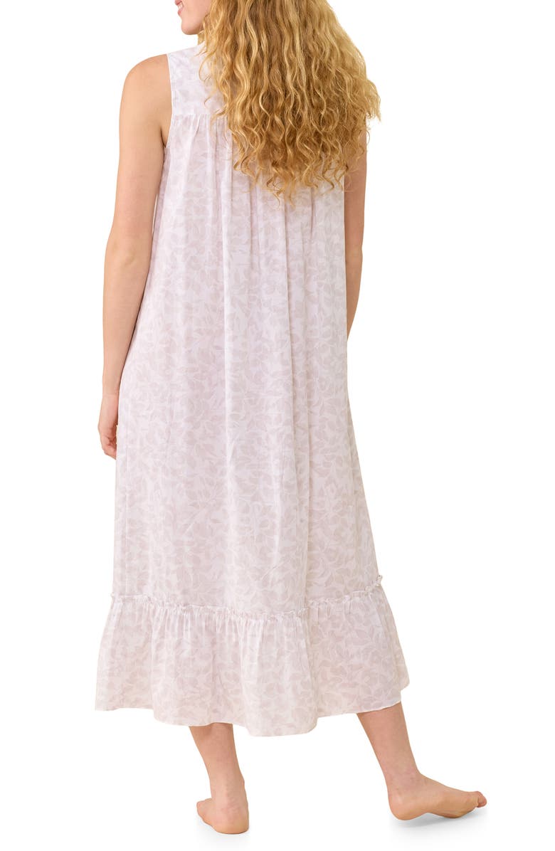 Eileen West Floral Sleeveless Ballet Nightgown, Alternate, color, White Print