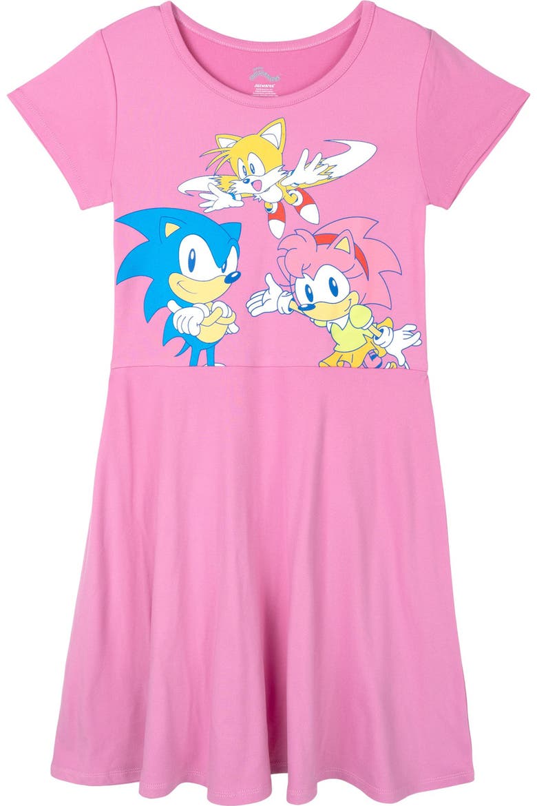 Sonic the Hedgehog 2-Pack Skater Dresses, Alternate, color, Sonic Blue Pink