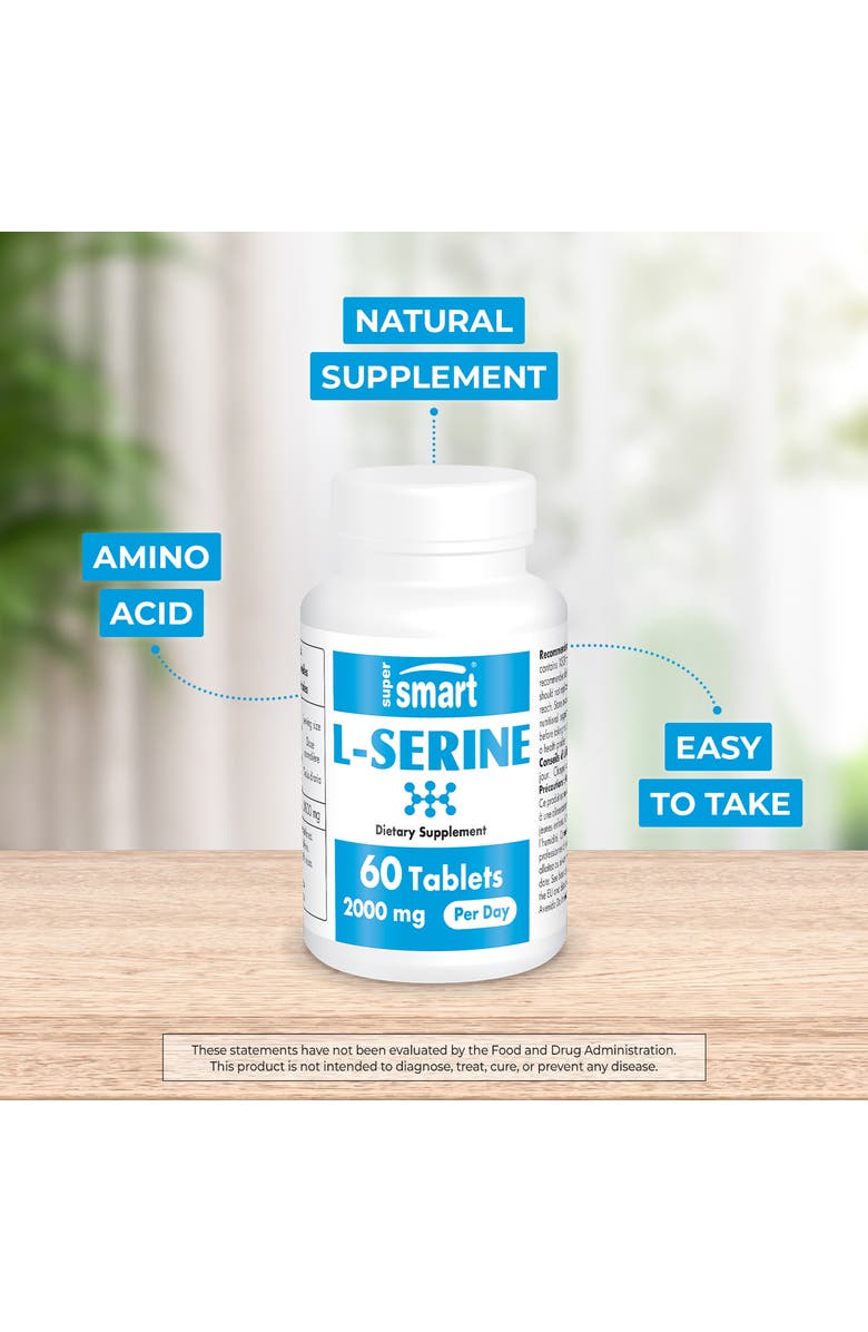 SuperSmart L-Serine Supplement 2000mg, Alternate, color, NO COLOR