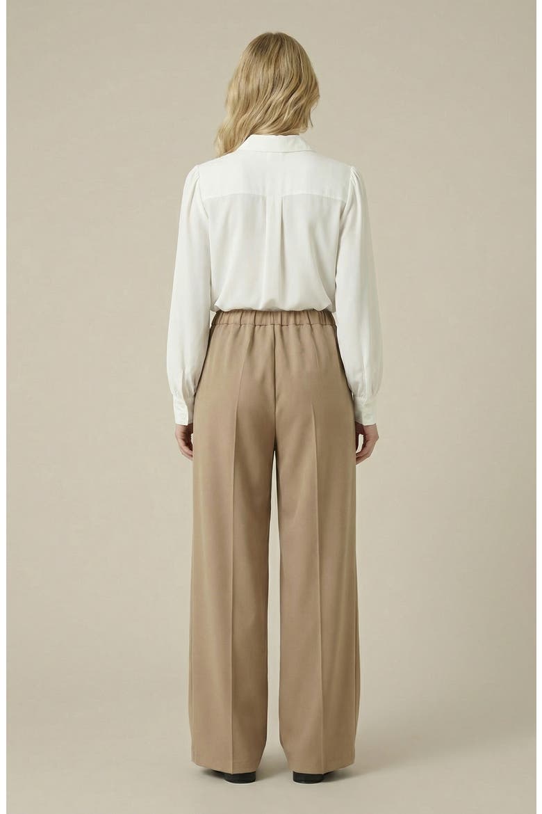 Wide Leg Drawstring Trousers, Alternate, color, Khaki