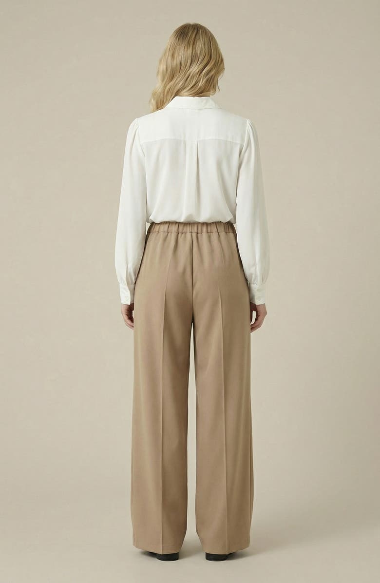 Modenaire Wide Leg Drawstring Trousers, Alternate, color, Khaki