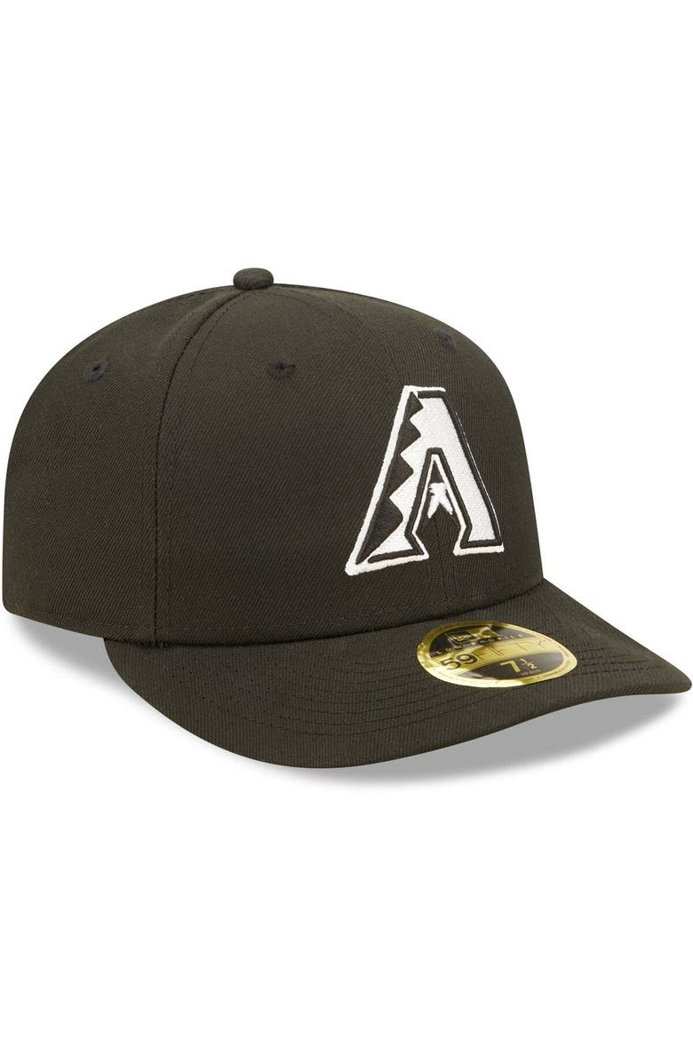 New Era Men's New Era Arizona Diamondbacks Black & White Low Profile 59FIFTY Fitted Hat, Alternate, color, 