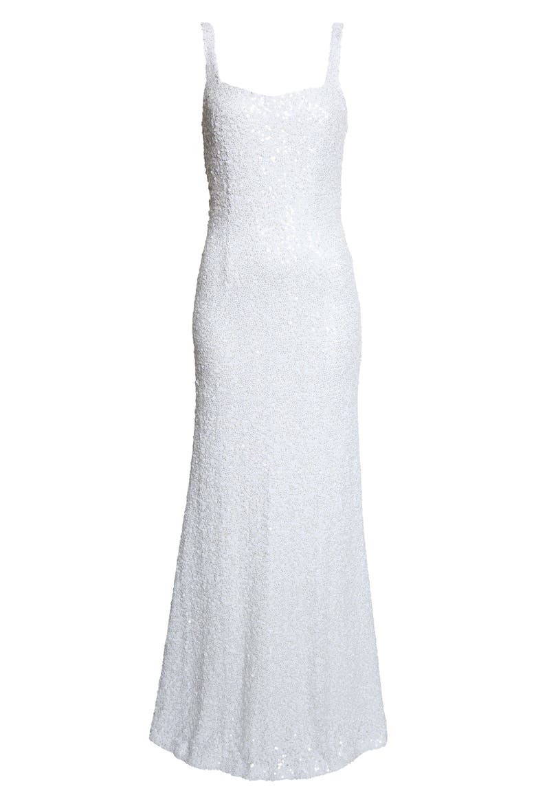 Heather Sequined Gown, Alternate, color, IVORY SEQUIN
