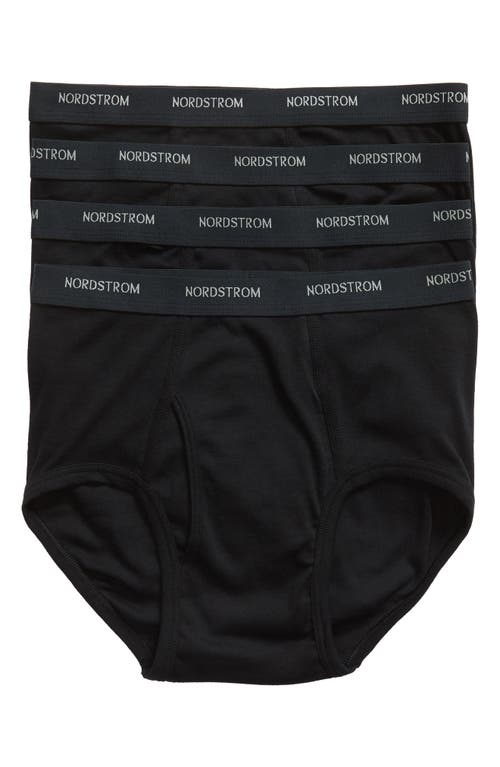 Nordstrom 4-Pack Supima® Cotton Briefs in Black 