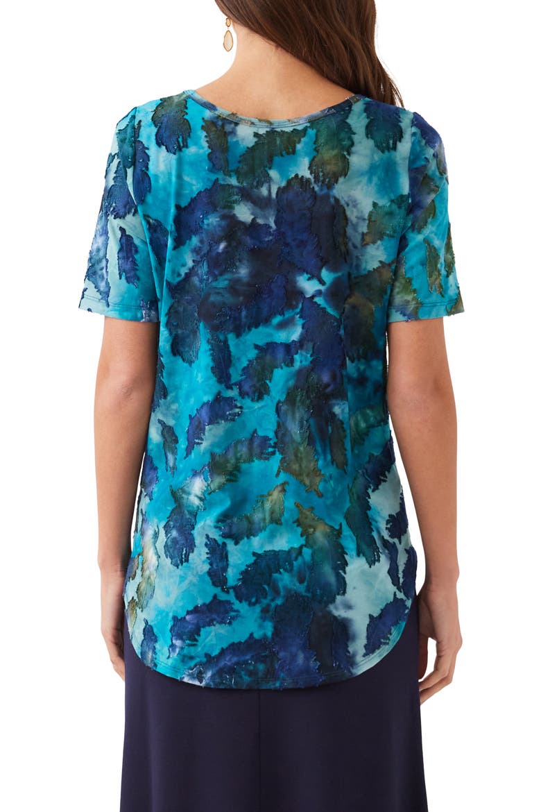 Tie Dye Burnout Shirttail Top, Alternate, color, TEAL