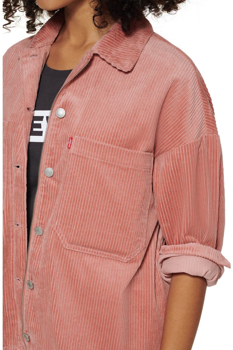 Corduroy Shacket, Alternate, color, MAHOGANY