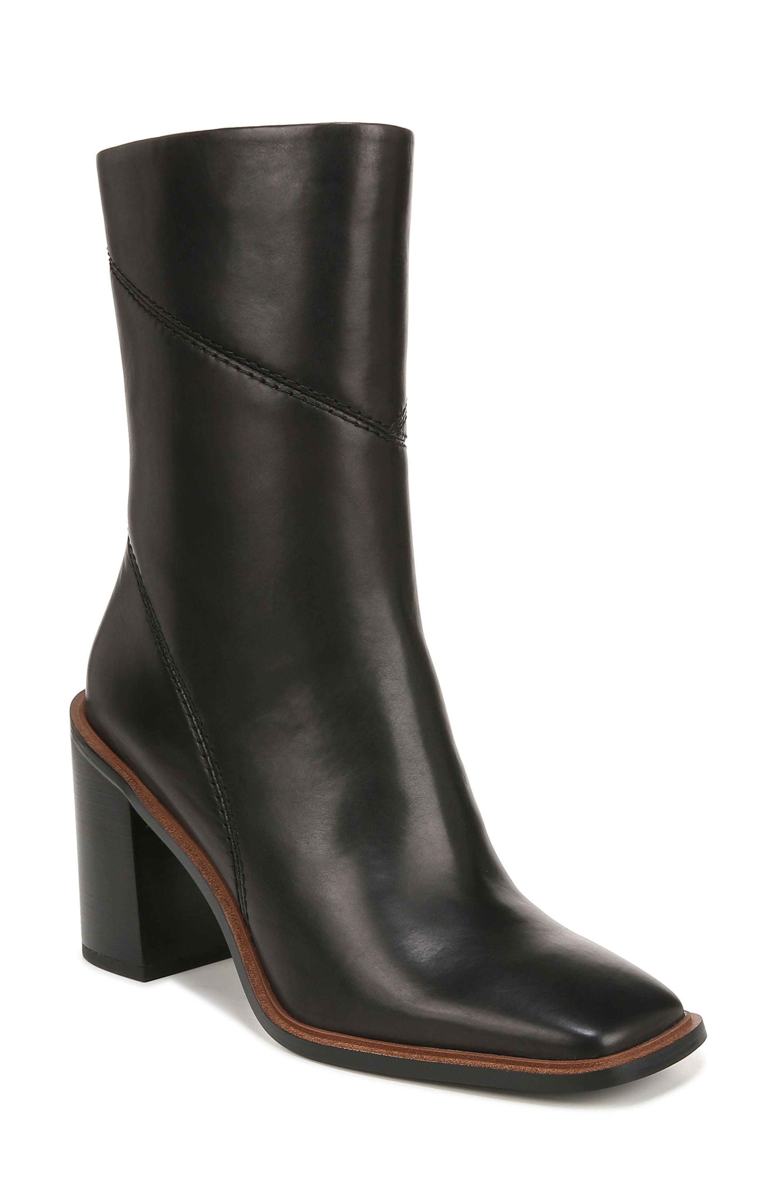 Franco Sarto Stevie Block Heel Bootie, Main, color, Black Wc