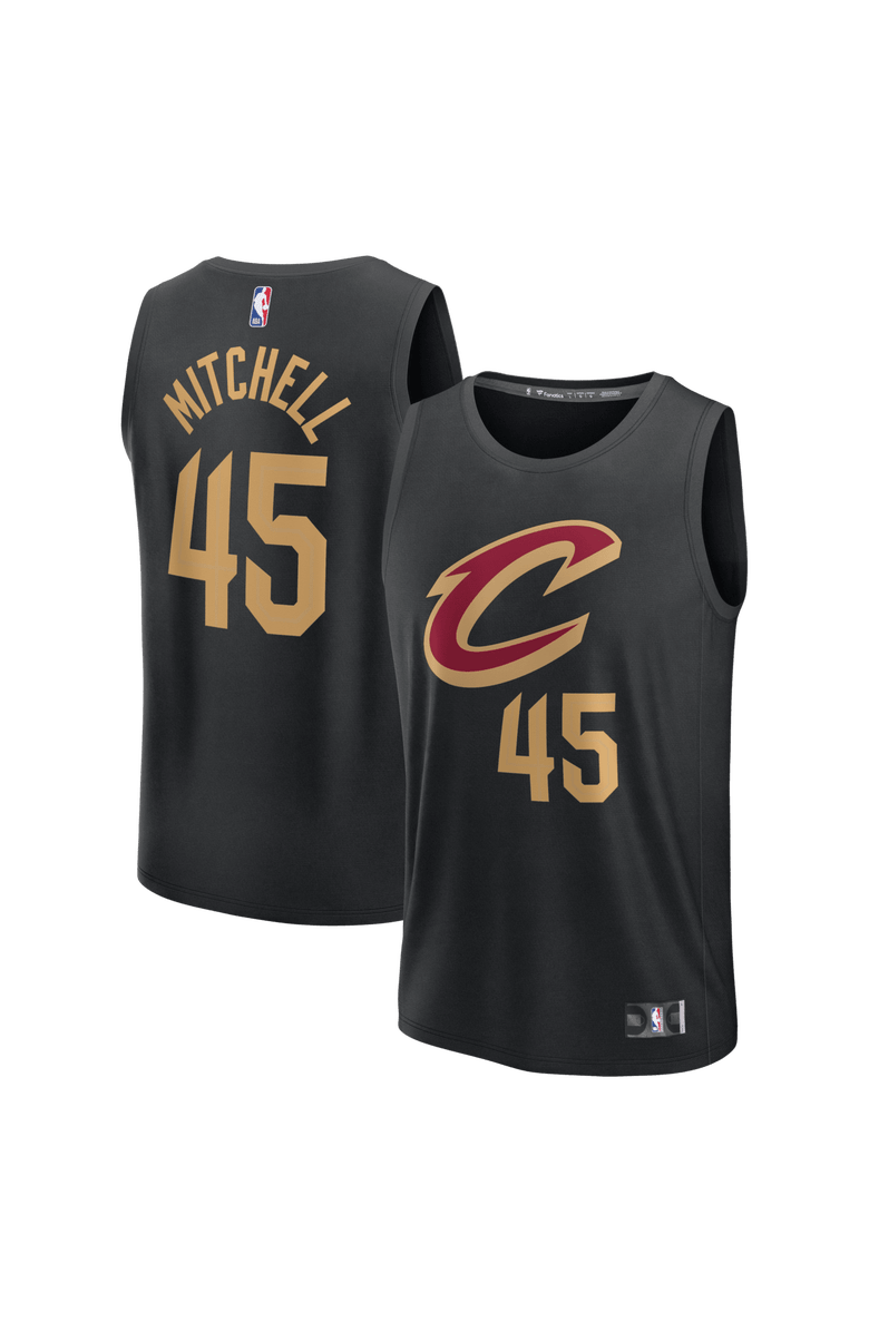 FANATICS Youth Fanatics Donovan Mitchell Black Cleveland Cavaliers Fast Break Replica Jersey - Statement Edition, Main, color, Black