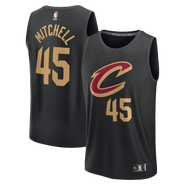FANATICS Youth Fanatics Donovan Mitchell Black Cleveland Cavaliers Fast Break Replica Jersey - Statement Edition