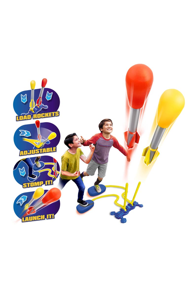 Lanard Slam Shot Dual Challenge Air Powered Rocket with 4 Foam Rockets, Alternate, color, Multicolored