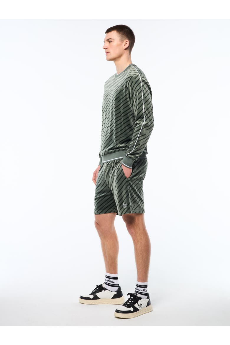 Obliquo Velour Crewneck, Alternate, color, AGAVE GREEN
