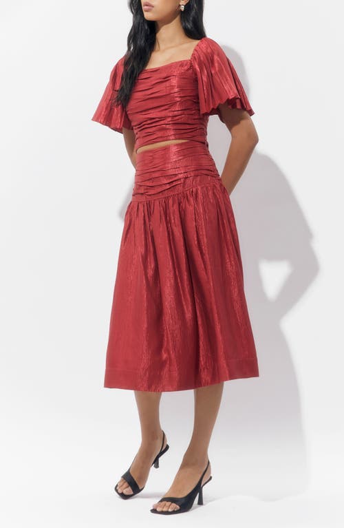 Adelyn Rae Selena Textured Taffeta Two-piece Dress In Burgundy